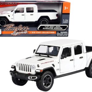 2021 Jeep Gladiator Rubicon (Closed Top) Pickup Truck White 1/24-1/27 Diecast Model Car by Motormax