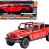 2021 Jeep Gladiator Rubicon (Open Top) Pickup Truck Red 1/24-1/27 Diecast Model Car by Motormax