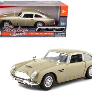 Aston Martin DB5 RHD (Right Hand Drive) Gold Metallic “Timeless Legends” Series 1/24 Diecast Model Car by Motormax