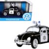 1966 Volkswagen Beetle Police Car Black and White 1/24 Diecast Model Car by Motormax