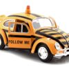 1966 Volkswagen Beetle “Follow Me” Airport Safety Vehicle Yellow with Black Stripes 1/24 Diecast Model Car by Motormax