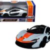 McLaren P1 with “Gulf Oil” Livery Light Blue with Orange Stripe 1/24 Diecast Model Car by Motormax