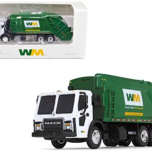 Mack LR Refuse Rear Load Garbage Truck “Waste Management” White and Green 1/87 (HO) Diecast Model by First Gear