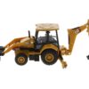 CAT Caterpillar 420 XE Backhoe Loader with Work Tools Yellow 1/64 Diecast Model by Diecast Masters