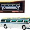 1959 GM PD4104 Motorcoach Bus “S. Paulo – Rio” “Viacao Cometa S.A.” (Brazil) Silver and Cream with Blue Stripes “Vintage Bus & Motorcoach Collection” 1/87 (HO) Diecast Model by Iconic Replicas