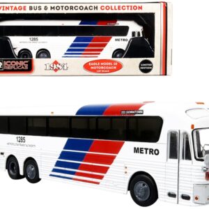 1984 Eagle Model 10 Motorcoach Bus #222 “Grand Parkway Downtown” Houston Metropolitan Transit Authority (Texas) “Vintage Bus & Motorcoach Collection” 1/87 (HO) Diecast Model by Iconic Replicas