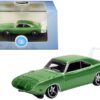 1969 Dodge Charger Daytona Metallic Bright Green with White Stripe 1/87 (HO) Scale Diecast Model Car by Oxford Diecast