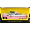 1955 Ford Crown Victoria Pink and White 1/43 Diecast Model Car by Road Signature