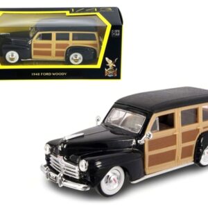 1948 Ford Woody Wagon Black 1/43 Diecast Model Car by Road Signature