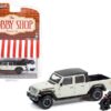 2020 Jeep Gladiator Rubicon Pickup Truck Beige with Black Top and 2020 Indian Scout Bobber Icon Series Motorcycle Red “The Hobby Shop” Series 12 1/64 Diecast Model Car by Greenlight