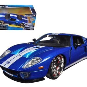 Ford GT Blue with White Stripes “Fast & Furious 7” (2015) Movie 1/24 Diecast Model Car by Jada