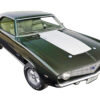 1969 Chevrolet Copo Camaro Dark Green Metallic with White Hood and Green Interior “Built by Dick Harrell” Limited Edition to 864 pieces Worldwide 1/18 Diecast Model Car by ACME