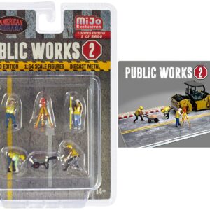 “Public Works 2” 6 piece Diecast Figure Set (4 Figures 1 camera 1 wheelbarrow) Limited Edition to 3600 pieces Worldwide for 1/64 scale models by American Diorama