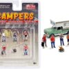 “Campers” 6 piece Diecast Set (5 Figurines and 1 Accessory) for 1/64 Scale Models by American Diorama