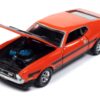 1971 Ford Mustang Boss 351 Calypso Coral Orange with Black Hood and Stripes “Mecum Auctions” Limited Edition to 2496 pieces Worldwide “Premium” Series 1/64 Diecast Model Car by Auto World