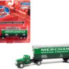 1941-1946 Chevrolet Truck and Trailer Set “Merchants Motor Freight Inc.” Green and Dark Green 1/87 (HO) Scale Model by Classic Metal Works