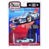 1966 Ford GT40 RHD (Right Hand Drive) #1 Light Blue with Stripes Limited Edition to 6000 pieces Worldwide 1/64 Diecast Model Car by Auto World