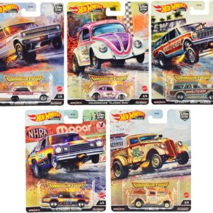 “Drag Strip” 5 piece Set “Car Culture” Series Diecast Model Cars by Hot Wheels