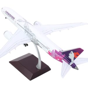 Boeing 787-9 Dreamliner Commercial Aircraft with Flaps Down “Hawaiian Airlines” (N780HA) White with Purple Tail “Gemini 200” Series 1/200 Diecast Model Airplane by GeminiJets