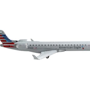 Bombardier CRJ700 Commercial Aircraft “American Airlines – American Eagle” Silver with Striped Tail 1/400 Diecast Model Airplane by GeminiJets