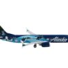 Boeing 737 MAX 9 Commercial Aircraft “Alaska Airlines” Blue with Orca Graphics 1/400 Diecast Model Airplane by GeminiJets