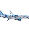 Boeing 737-800 Commercial Aircraft “Alaska Airlines – Salmon People Livery” Blue and White 1/400 Diecast Model Airplane by GeminiJets