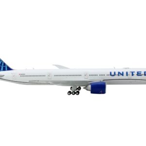 Boeing 777-300ER Commercial Aircraft “United Airlines” White with Blue Tail 1/400 Diecast Model Airplane by GeminiJets