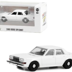 1980-1989 Dodge Diplomat Police Unmarked White “Hot Pursuit” “Hobby Exclusive” Series 1/64 Diecast Model Car by Greenlight