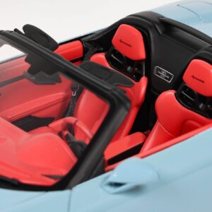 2019 Porsche 911 (991.2) Speedster Light Blue with Red Interior 1/18 Model Car by GT Spirit