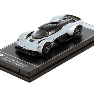 Aston Martin Valkyrie Skyfall Silver Metallic with Black Top “Hypercar League Collection” 1/64 Diecast Model Car by PosterCars