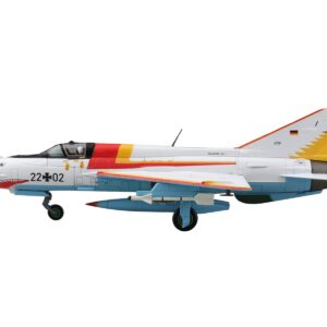 Mikoyan-Gurevich MIG-21SPS “The White Shark” Fighter Aircraft “22+02 JG-1 Drewitz Air Base Germany” (1990) “Air Power Series” 1/72 Diecast Model by Hobby Master