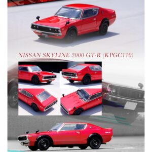 Nissan Skyline 2000 GT-R (KPGC110) RHD (Right Hand Drive) Red 1/64 Diecast Model Car by Inno Models