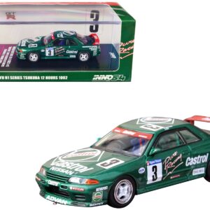 Nissan Skyline GT-R (R32) RHD (Right Hand Drive) #3 Hideo Fukuyama – Akira Iida “Castrol” “Super Taikyu N1 Series” Tsukuba 12 Hours (1992) 1/64 Diecast Model Car by Inno Models