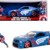 2006 Ford Mustang GT with Captain America Diecast Figurine “Avengers” “Marvel” Series 1/24 Diecast Model Car by Jada