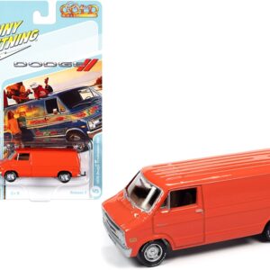 1976 Dodge Tradesman Van Custom Red-Orange “Classic Gold Collection” Series Limited Edition to 9718 pieces Worldwide 1/64 Diecast Model Car by Johnny Lightning