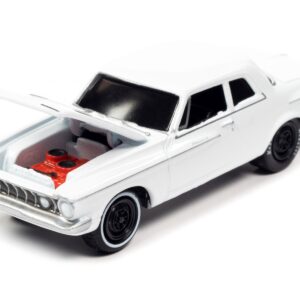 1962 Plymouth Savoy Max Wedge Alpine White “Classic Gold Collection” Series Limited Edition to 11880 pieces Worldwide 1/64 Diecast Model Car by Johnny Lightning