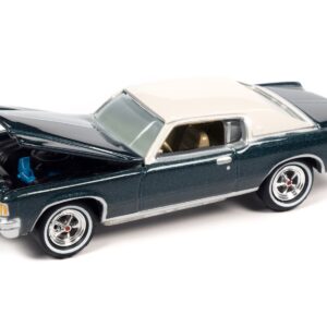 1971 Pontiac Grand Prix Bluestone Gray Metallic with White Top “Classic Gold Collection” Series Limited Edition to 8476 pieces Worldwide 1/64 Diecast Model Car by Johnny Lightning