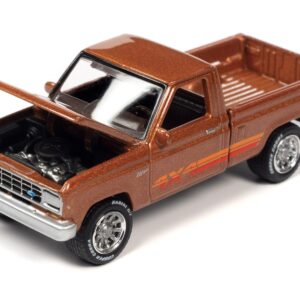 1985 Ford Ranger XL Pickup Truck Bright Copper Metallic with Stripes “Classic Gold Collection” 2023 Release 1 Limited Edition to 4620 pieces Worldwide 1/64 Diecast Model Car by Johnny Lightning