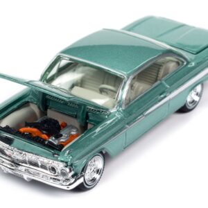 1961 Chevrolet Impala SS 409 Arbor Green Metallic with Light Green Interior “Classic Gold Collection” 2023 Release 2 Limited Edition to 3172 pieces Worldwide 1/64 Diecast Model Car by Johnny Lightning