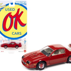 1991 Chevrolet Camaro Z28 1LE Bright Red “OK Used Cars” Series Limited Edition to 18056 pieces Worldwide 1/64 Diecast Model Car by Johnny Lightning