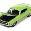 1971 Ford Torino Cobra Grabber Lime Green with Stripes “MCACN (Muscle Car and Corvette Nationals)” Limited Edition to 4140 pieces Worldwide “Muscle Cars USA” Series 1/64 Diecast Model Car by Johnny Lightning