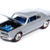 1965 Pontiac GTO Bluemist Slate Metallic with Red Stripes and Blue Interior “MCACN (Muscle Car and Corvette Nationals)” Limited Edition to 4140 pieces Worldwide “Muscle Cars USA” Series 1/64 Diecast Model Car by Johnny Lightning