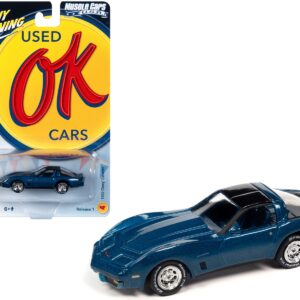 1982 Chevrolet Corvette Bright Blue Metallic with Black Top and Blue Interior Limited Edition to 2596 pieces Worldwide “OK Used Cars” 2023 Series 1/64 Diecast Model Car by Johnny Lightning