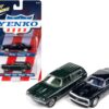 1967 Chevrolet Camaro SS Royal Plum Metallic and 1972 Chevrolet Vega Stinger Wagon Dark Green Metallic “YENKO” Set of 2 Cars 1/64 Diecast Model Cars by Johnny Lightning