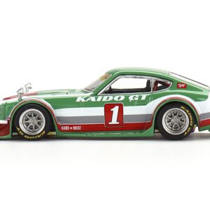 Datsun Fairlady Z Kaido GT V2 RHD (Right Hand Drive) #1 Green with Stripes (Designed by Jun Imai) “Kaido House” Special 1/64 Diecast Model Car by True Scale Miniatures