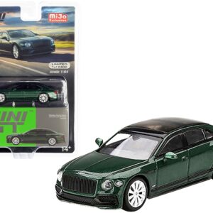 Bentley Flying Spur with Sunroof Verdant Green Metallic with Black Top Limited Edition to 2400 pieces Worldwide 1/64 Diecast Model Car by True Scale Miniatures