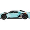 Ford GT MK II #002 #15 Light Blue with Orange Stripes Limited Edition to 6000 pieces Worldwide 1/64 Diecast Model Car by True Scale Miniatures