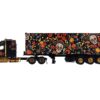 Western Star 49X with 40 Ft Container “Dia de los Muertos” (Day of the Dead) Black with Graphics 1/64 Diecast Model by True Scale Miniatures