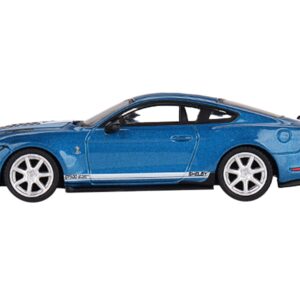 Shelby GT500 Dragon Snake Concept Ford Performance Blue Metallic with White Stripes Limited Edition to 4200 pieces Worldwide 1/64 Diecast Model Car by True Scale Miniatures