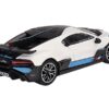 Bugatti Divo White with Carbon Top and Blue Stripes Limited Edition to 3600 pieces Worldwide 1/64 Diecast Model Car by True Scale Miniatures